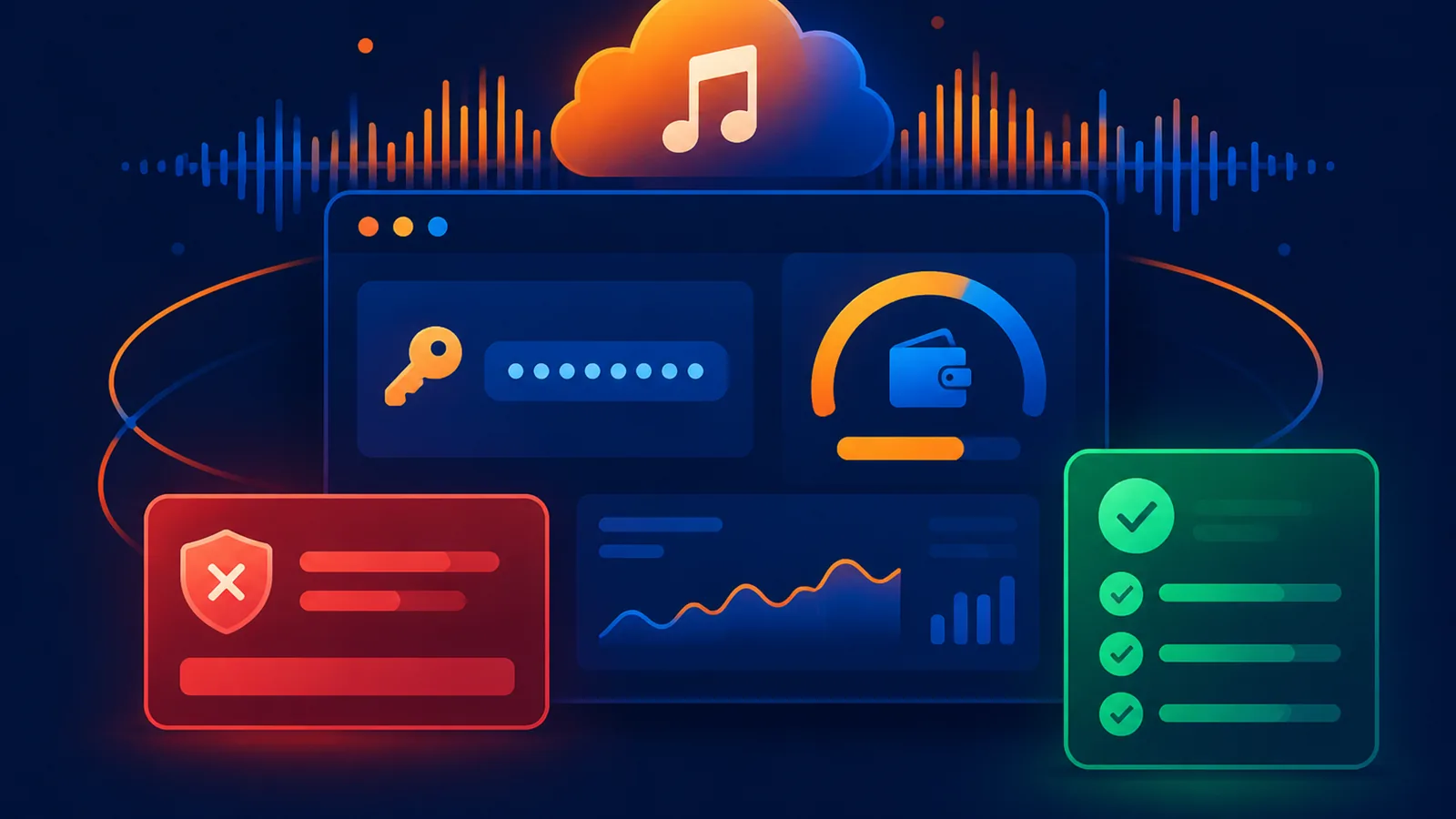 Dashboard diagnosing API authentication, balance and error status