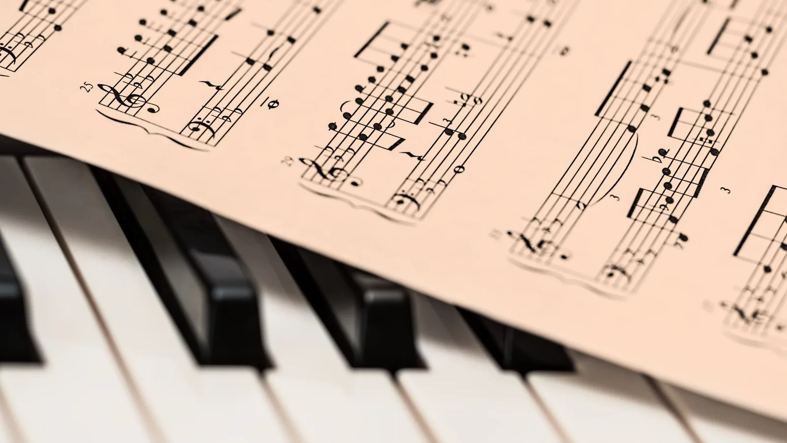 Sheet music on a piano